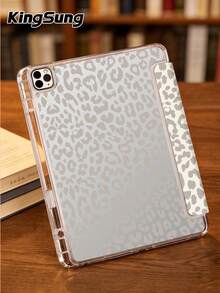 Kingsung 精美可爱的豹纹双面透明亚克力保护壳，防震，内置笔槽，自动唤醒/睡眠功能，兼容 iPad 11 英寸（2026 款，第七代、第八代、10.2 英寸及第十代），是理想的节日和新年礼物。 - 彩色 - 查看 2