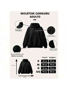 Moletom Canguru Mask Face  Streetwear  100% Algodão Casual Y2k - Azul bebê - Visão 3