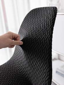 1 Or 4 Pieces, Abstract Plaid, Shell-Style Chair Cover, Full-Coverage Chair Cover, Home Essentials, All-Season Use, Durable, Stain-Proof, Cat-Scratch Resistant, Thickened, Dustproof, Stretchy Chair Cover, Perfect For Living Room, Study, And More - Black - View 8