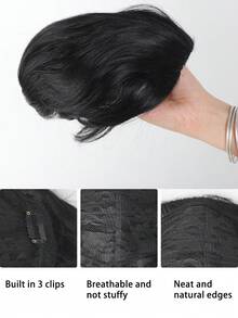 Men's Toupee Hair System, Mediterranean Style Wig To Cover Baldness, Classic & Fashionable Synthetic Full Cap Fluffy Wig, Attractive Short Hairstyle Wig, High Quality Wig Top Pad - Multicolor - View 3