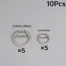 2pcs/5pcs/10pcs Minimalist Fashion Outdoor Spring Key Ring Open Loop, Polished Press-Button Key Carabiner, Suitable For Home, Car, Office Key Accessories - Multicolor - View 13