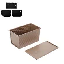 Lidded Toast Mold + 3 Free Scrapers - Diagonal Textured Non-Stick Surface, Fast Heat Conduction, Durable & Easy Demold For Homemade Loaves - View 13