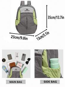 [Mochila ligera | Disponible en 3 colores. Bloqueo de color. Todo terreno para ir y venir y ocio] Ligera pero resistente, perfecta para CG y viajes sin pesarte. Las correas de hombro ensanchadas y el panel de espalda transpirable distribuyen la presión y evitan la tensión en los hombros, haciendo que el transporte a largo plazo sea pan comido. Ya sea para estudiantes que asisten a clase, profesionales que van y vienen o entusiastas del aire libre en viajes cortos, esta mochila convierte cada viaje en una exhibición de estilo. - Multicolor - Ver 3