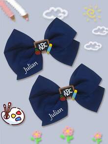 1pc Customized Back To School Girl Hair Clip, Suitable For Teenagers, Festivals, Parties, Graduation Season, First Day Of School, Classroom, Students And Other Occasions - Multicolor - View 3