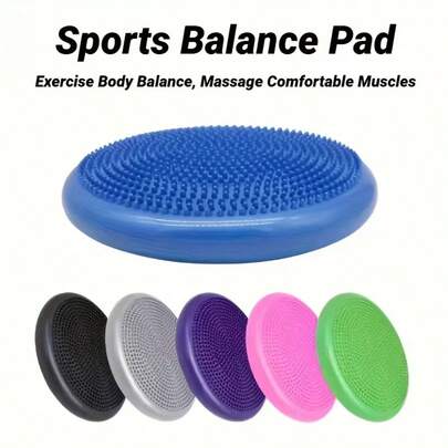 Professional Yoga Training Air Cushion, Yoga Balance Pad, Yoga Massage Seat Cushion, Inflatable Cushion, Stable Balance Disc, Front Vestibular Balance Disc, Rocking Seat Cushion, Swinging Seat Core Balance Disc, Massage Ball Ankle Trainer, Anti-Slip/Thick/Balance Ball, Soft Yoga Mat, Office Seat Cushion (Pump Color Is Random), Home Gym Yoga Accessories, Unisex, Easy To Store