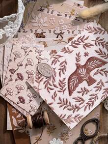 28pcs/Pack Vintage Embossed Embroidery Themed Decorative Paper Notebook Scrapbooking Supplies - Paper Embroidery - View 1
