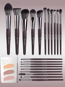 BS-MALL 20pcs Precise Makeup Brush Set, Portable Seamless Makeup Brushes, Full Face Makeup Tools - Maroon - View 9