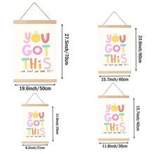 1pc You Got This Wall Art Paintings Inspirational Positive Quote Poster Cute Colorful Motivational Canvas Print Aesthetic Boho Room Decor For Kids Bedroom Nursery Office Unframed/Wooden Hanging Scroll - Multicolor - View 6