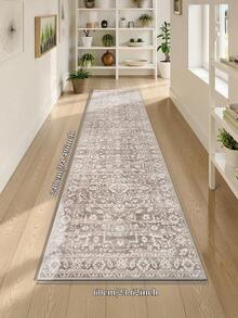 1 pieza Alfombra de área beige, estilo bohemio, lavable antideslizante de lana sintética, 1160g/㎡, adecuada para sala de estar, dormitorio, cocina, oficina, entrada - Beis - Ver 7