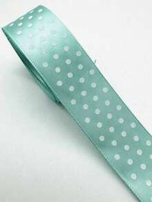 1条/2.5厘米 精致波点绿色丝带 - 高级涤纶缎带。适用于发饰、蝴蝶结、圣诞节和婚礼装饰、DIY礼品包装 - 色彩鲜艳，经久耐用且富有弹性的手工丝带，非常适合活动装饰、时尚蝴蝶结、质地光滑，以及手工爱好者。 - 多色 - 查看 5