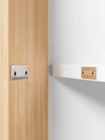 1 Set de Cierre y Tope Magnético Ultra Fuerte, Acabado de Metal Pulido, Fácil Instalación, Cerradura Magnética Segura para Armarios y Puertas