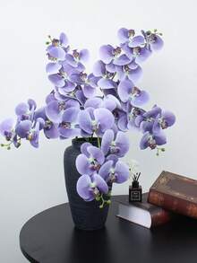 Hoa lan nhân tạo, hoa lan bướm cực kỳ sống động và chân thực, kiểu dáng cổ điển, hoa lan lụa trang trí, thích hợp để trang trí nhà cửa trong phòng khách, khách sạn và đám cưới, trang trí Halloween, trang trí Giáng sinh, trang trí mùa thu. - Màu tím - Xem 2