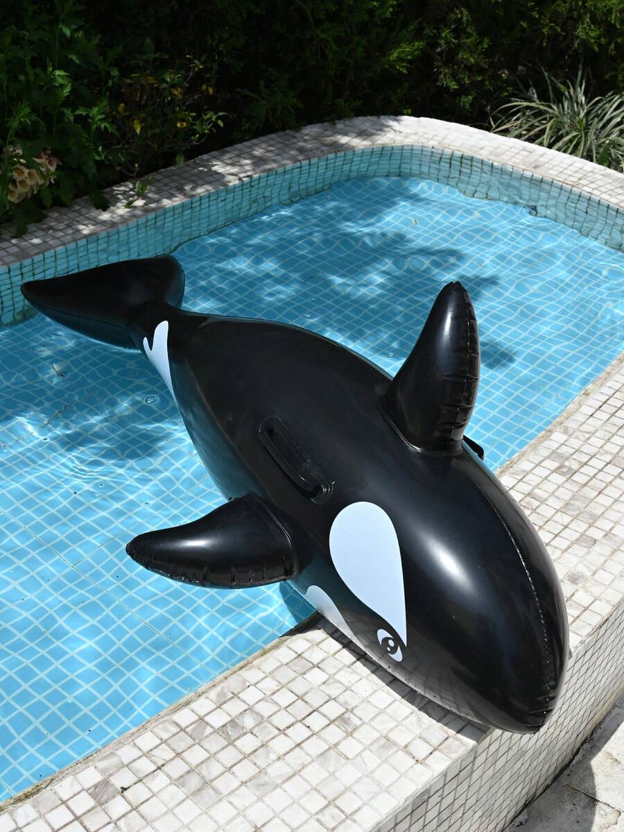 1pc Inflatable Shark Shaped Water Float, Gray Color, Suitable For Pool And Beach Party, Perfect Summer Gift, Swimming Pool Lounge, First Day Of School - Multicolor - View 1