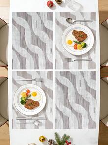 1/120pcs Minimalist Woven Placemats, Rectangular High-End Luxury Non-Slip Waterproof PVC Material Durable Dining Table Mats, Wipeable Heat-Resistant Coasters, Easy To Clean Quality Tableware Mats, Suitable For Dining Table, Kitchen Countertop, Indoor/Outdoor, Ideal For Holidays, Parties, Gatherings, Birthdays, Weddings, Gifts, Dinners, Outdoor, Picnics - Multicolor - View 6