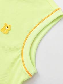 Áo tank top mùa hè nhanh khô cho trẻ em 2026, chất liệu cotton mềm mại, thoáng khí, chống tia UV, nhẹ và thoải mái, dành cho bé trai và bé gái. - Màu vàng xanh - Xem 4