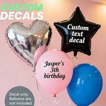 Custom Text Balloon Stickers | Party Decoration Stickers, Self-Adhesive, Single Use, Mixed Color PVC, Asymmetrical Shape - Multicolor - View 2