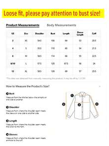 Women's Casual Loose Long Sleeve Shirt, Spring/Autumn - Baby Blue - View 4