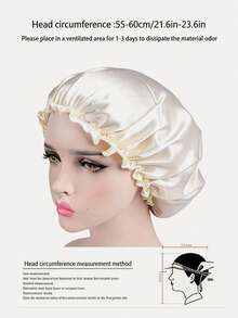 1pc Women's Lace Sleep Cap, Chemotherapy Cap, Hair Care Cap, Suitable For Daily Use Silk Bonnet Satin Bonnet Hair Sleep Cap Sleep Bonnet - Khaki - View 6