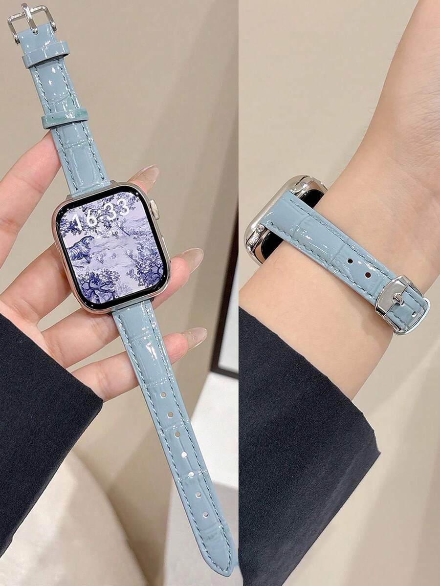 时尚品牌 D 字母金属装饰软皮表带，兼容 46mm 38mm 40mm 41mm 42mm 44mm 45mm 49mm，优雅女士珍珠色真皮替换表带，适用于 Series 11 10 9 8 7 6 5 SE Ultra 2，时尚配饰，圣诞节和情人节礼物之选。