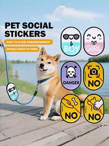 This Is A Two Pieces Set Of Hook And Loop Pet Leash Warning Tags For Cats And Dogs, Including Interactive Hook And Loop Dog/Cat Warning Labels. It Features Anti-Lost Social Reminders Such As "Do Not Touch," "Do Not Feed," "Do Not Take Photos," "Danger," "I Am A Boy," And "I Am A Girl," Making It Perfect For Pet Owners. - Multicolor - View 1