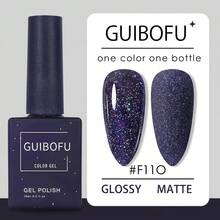 Esmalte em Gel com Glitter Roxo Profundo 15ml, Esmalte com Glitter Roxo Removível UV LED, Frasco com Cor Correspondente, 1 Frasco 1 Cor, Qualidade Profissional de Salão de Unhas, Estilo Noite Misteriosa de Longa Duração, Suprimentos de Arte de Unhas DIY para Casa, Esmalte Brilhante - Púrpura - Visão 8