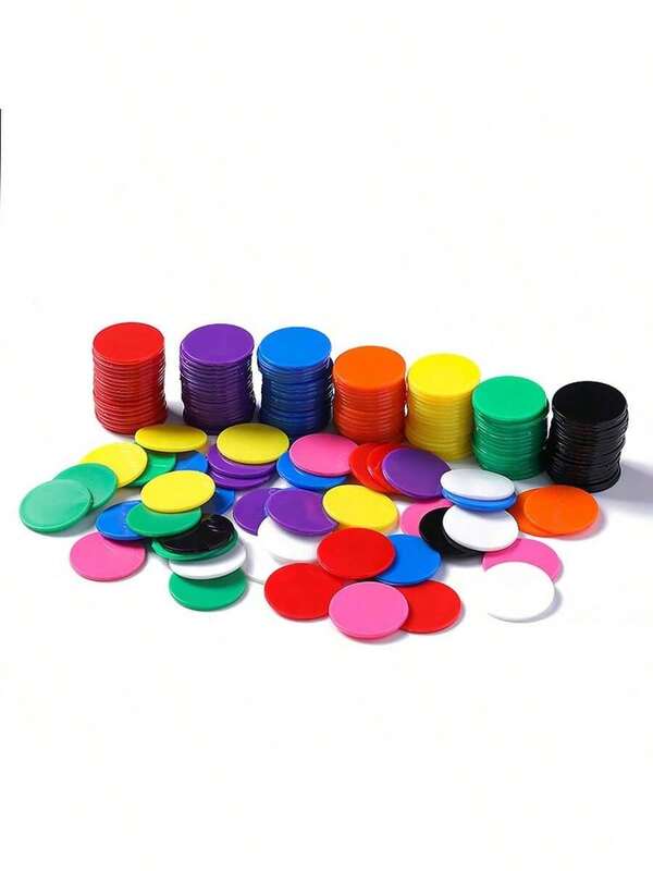 100/200pcs Random Color Counters, 1.9cm Acrylic Counting Chips Round Discs, Markers For Bingo Poker Games