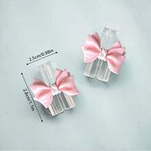 2pcs Pink Ruched Bow Universal Lightning (5-14) Type-C Cable Protector - Durable, Fracture-Resistant, Fashionable Phone Accessory Design - Plastic Cable Protector With Cute Bow Decoration, Charging Cable Protector - Multicolor - View 2