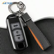 适用于2015年至2019年款Model 2、3、6、Atenza、Axela、Demio、CX-5、CX-3、CX-7和CX-9的TPU汽车钥匙遥控器保护套，带链条 - 馬自達A款 - 查看 14
