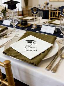 Customized Graduation Tissue, Elegant Graduation Party Decor With Your Name And Graduation Year, Graduation Party Supplies, High-Quality Personalized Event Tissue, 2026 Graduation Party Supplies, Party Games - Multicolor - View 4