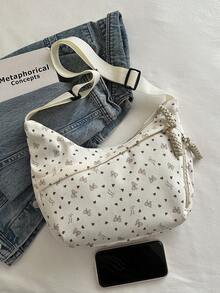 Túi xách đeo chéo/đeo vai họa tiết da báo đa năng, phong cách Hàn Quốc Thu/Đông 2025, dành cho nữ. - trắng - Xem 3