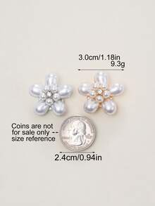 1/2/4pcs 30mm Elegant Crystal Rhinestone Faux Pearl Button Covers, Detachable Snap Button Caps, Fashion Crystal Buttons Suitable For Clothing, Dresses, Suits, Shirts And Other Accessories, With Pliers - Multicolor - View 4