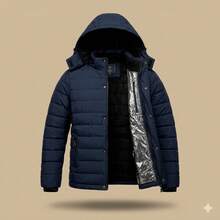 Men's Thermal Jacket With Nylon Lined Bodysuit - Màu xanh lam - Xem 2