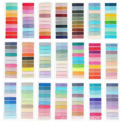 800/1200/1600/2000/2400/3600 Giấy ghi chú dính, Thẻ đánh dấu trang, Thẻ đánh dấu trang trong suốt nhiều màu sắc có thể viết và thu gọn, Thẻ chỉ mục dạng dải thẩm mỹ, Sổ ghi nhớ cho mùa tựu trường