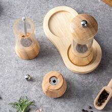 1个手持式手动木质胡椒研磨器 - 透明厨房餐饮香料研磨器，手动亚克力胡椒研磨器，陶瓷芯，木质手柄，多功能厨房工具，可研磨香料、盐等。 - 经典设计，耐用天然材料，精准研磨，适用于厨房和餐厅，高品质香料研磨器，烹饪配件 | 经典厨具 | 舒适 - 彩色 - 查看 7