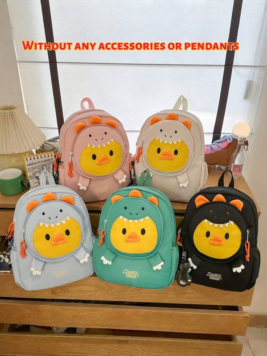 New Classic Back To School/Graduation Cartoon Dinosaur/Duck Backpack, Comfortable, Versatile, Large Capacity Multi-Function Backpack (Without Pendant) - Multicolor - View 1