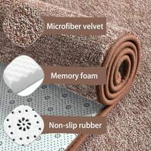 Soft 2x4 Small Runner Rug Brown Bedside Rugs for Bedroom Indoor Runner Hallway Carpets Non Slip Living Room Area Throw Rugs Memory Foam Laundry Room Rug for Teen Boys Dorm Room Decor - Rectangular de 2 x 4 - Ver 5