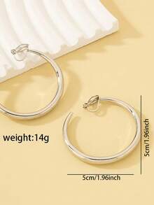 1 Pair Non-Pierced C-Shaped Ear Clips Suitable For Daily Wear - Silver - View 4