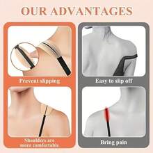 6pcs Silicone Non-Slip Shoulder Strap Pads, Seamless Pressure Relief Comfortable Strap Cushions In Multiple Colors - View 3
