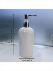 煙灰色錘紋可補充液體皂液器，現代浴室液體皂泵瓶，附電鍍防鏽泵頭 - 白色 - 查看 3