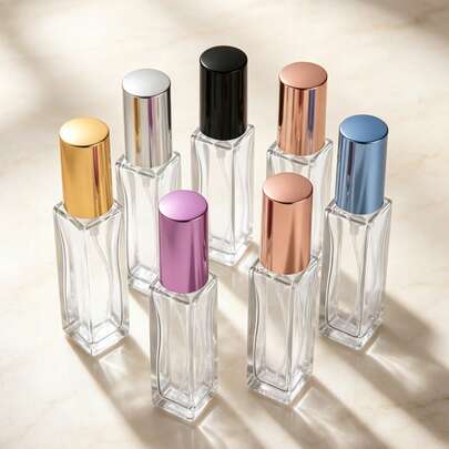 TSA认证6支装10毫升可重复灌装玻璃香水瓶旅行套装，便携式防漏空喷雾器套装，适用于古龙水、护肤爽肤水、定妆喷雾等迷你化妆品容器，是航空旅行、商务出行、度假露营的必备品，也是居家浴室收纳整理的理想之选，更是男女日常使用和馈赠佳品。