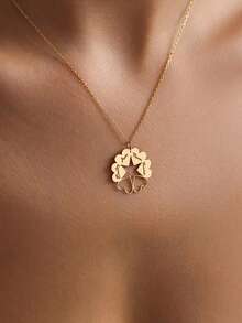 个性化女士精致多名字花瓣心形定制项链，可定制1-6个名字，独特的母亲节礼物，家庭象征，送给家人的礼物，可定制多个心形名字的家庭项链，圣诞节礼物，感恩节礼物，适合日常佩戴和送礼。 - 彩色 - 查看 4