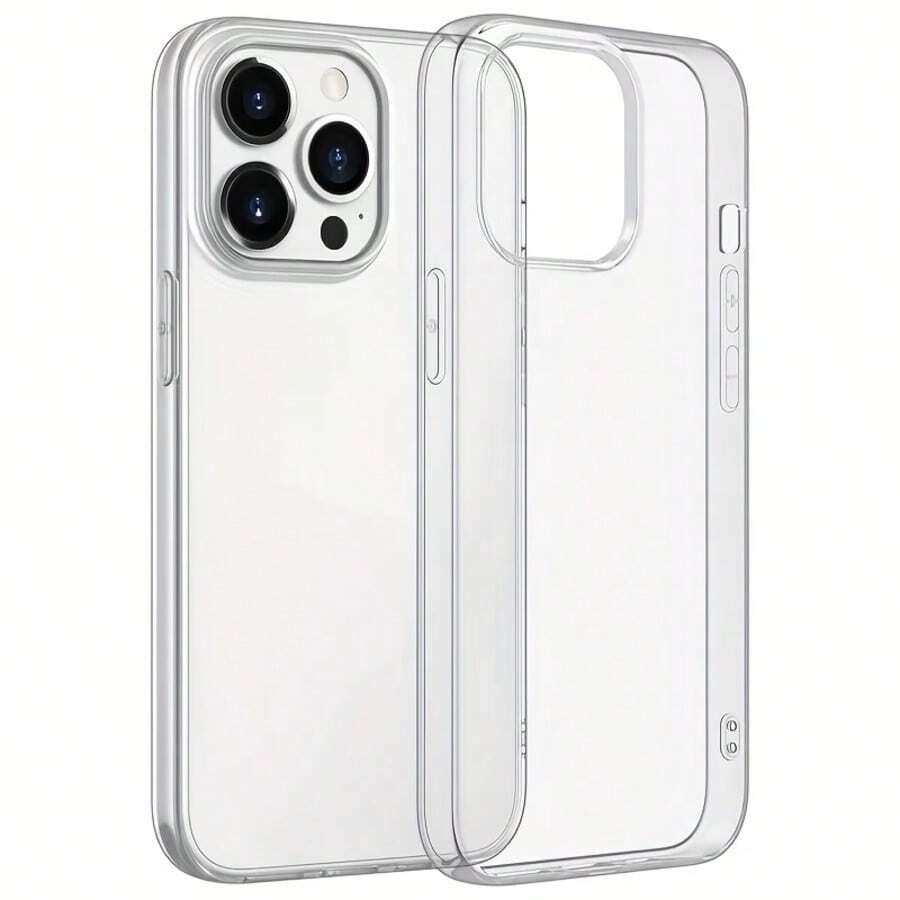 1pc Transparent Phone Case, Compatible With Apple 17/17Pro/17ProMax/16/16Pro/16ProMax/15/15Pro/15ProMax/14/13/12/11, Waterproof, Shockproof, Anti-Fall, Anti-Scratch, Soft Protective Cover - Clear - View 1