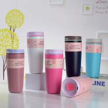 New Sliding Lid Insulated Coffee Cup, Stainless Steel Vacuum Bottle, Macaron Color Travel Mug, 12oz/20oz Sports Water Bottle - Multicolor - View 2