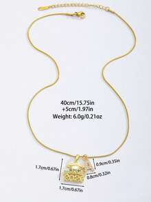 1 chiếc mặt dây chuyền hình nơ tốt nghiệp bằng thép không gỉ mạ vàng 18K đính đá Cubic Zirconia, 26 chữ cái, thích hợp cho sinh viên tốt nghiệp năm 2026, quà lưu niệm lễ tốt nghiệp, trang phục hàng ngày cho sinh viên, quà tặng tựu trường và tốt nghiệp. - Vàng - Xem 7