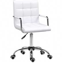 Sorruder Bürostuhl im Retrodesign, höhenverstellbar, 5 Rollen, 52,5 cm x 54 cm x 99 cm, Weiß - Verschiedenfarbig - Übersicht 9