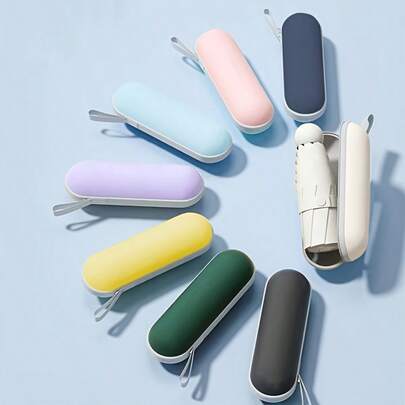 Thickened And Reinforced Five-Fold Umbrella, Windproof, Ultra-Light Mini Capsule Pocket Umbrella. Compact Mini Umbrella - Portable, Stylish, -Resistant, Manual Opening, 6-Rib Structure, Handle, Available In Various Colors