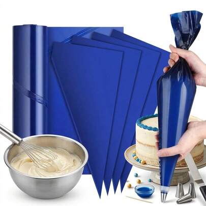 50 chiếc/cuộn túi bắt kem dùng một lần 16 inch, túi bắt kem dày dặn dùng để làm bánh, thích hợp cho nhà bếp gia đình, tiệm bánh, nhà ăn trường học, tiệc cưới, quà tặng đám cưới, kỷ niệm, Ngày của Mẹ, tiệc nấu ăn, tiệc bếp, kem, bánh ngọt, món tráng miệng, họp mặt gia đình, quà tặng cho đầu bếp và những người đam mê làm bánh.