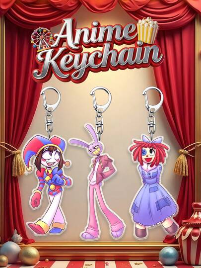 TADC钥匙扣，Jax，Ragatha，卡通美式奇幻电视剧趣味风格动漫钥匙扣，电影周边，DIY个性化偶像周边礼物，朋友生日礼物，动漫钥匙扣，钥匙扣收藏，精致装饰品，精致小礼物，节日礼物，收藏品