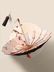 Ô dù chống nắng kiểu Nhật mới dành cho nữ, ô gấp 16 nan, tán ô in họa tiết tranh thủy mặc hoa mai, ô dù cao cấp dành cho doanh nhân, chơi golf, quà tặng cho mẹ, vợ, giáo viên, người lãnh đạo. - A - Xem 13