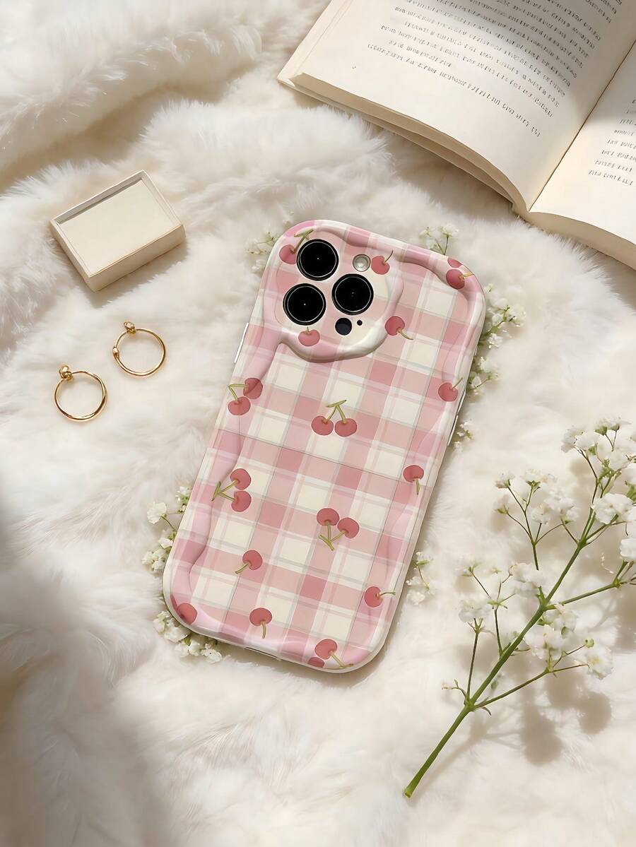 1 chiếc ốp lưng điện thoại TPU mềm mại, họa tiết sóng Dopamine màu trắng, hình hoa anh đào dễ thương, tương thích với Apple 17 Promax 17Air 17Pro 17 16 Promax 16 Plus 16 Pro 16 15Promax 15 Plus 15Pro 15 14Promax 14Plus 14 Pro 14 13Promax 13 Pro 13 12Promax 12Pro 11 Promax 11 Pro 11 XSMAX XR X/XS 7Plus 8Plus/Galaxy S21 S22 S23 S24 S25 S26 - trắng - Xem 1